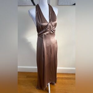 Anthropologie Mauve 100% Silk Dress Size 6